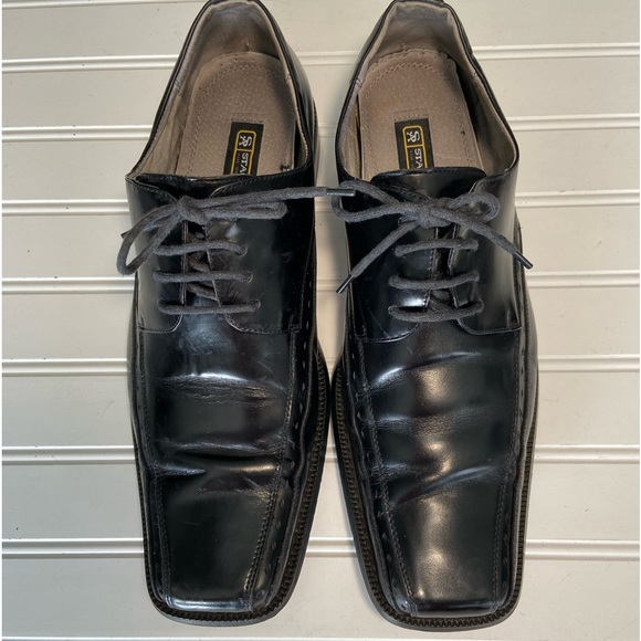 Stacy Adams Other - Stacy Adams Mens 10.5 Black Leather Lace Up Dress Shoes Square Toe Gently Used